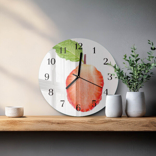 Wanduhr rund Erdbeere