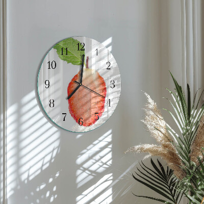 Wanduhr rund Erdbeere