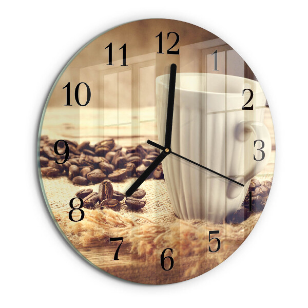 Wanduhr rund Kaffee