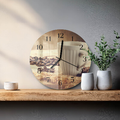 Wanduhr rund Kaffee
