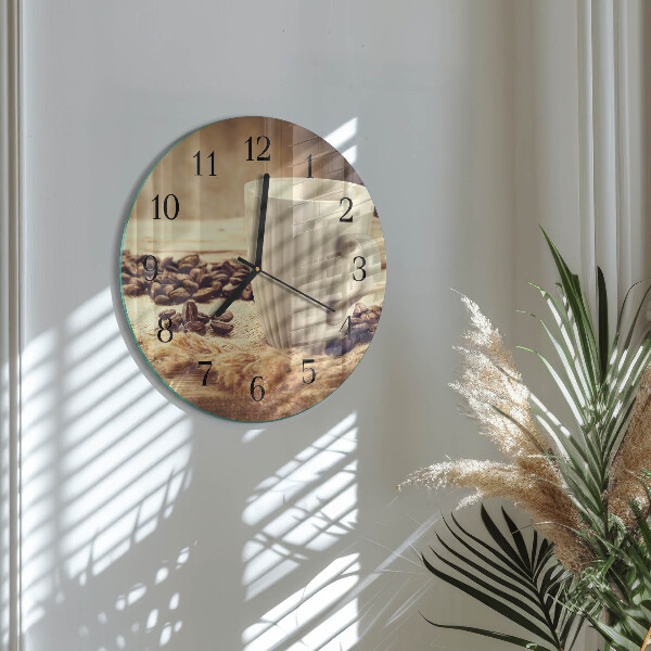 Wanduhr rund Kaffee