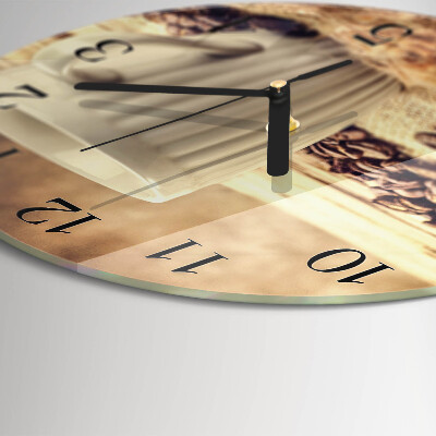 Wanduhr rund Kaffee
