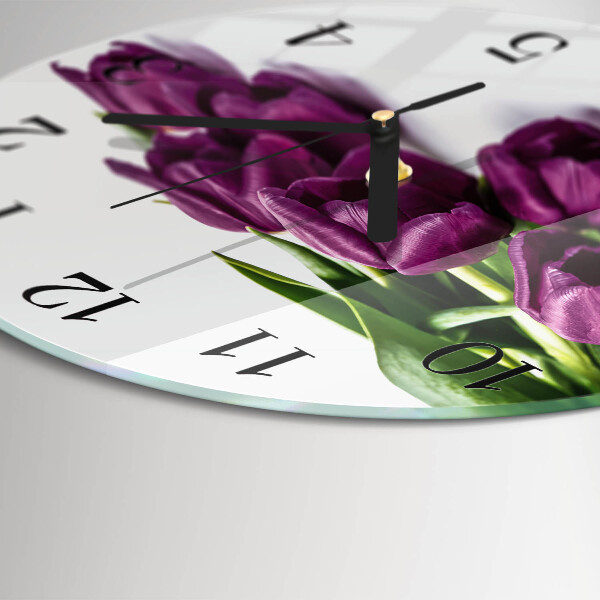 Wanduhr rund Tulpen