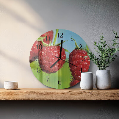 Wanduhr rund Himbeeren