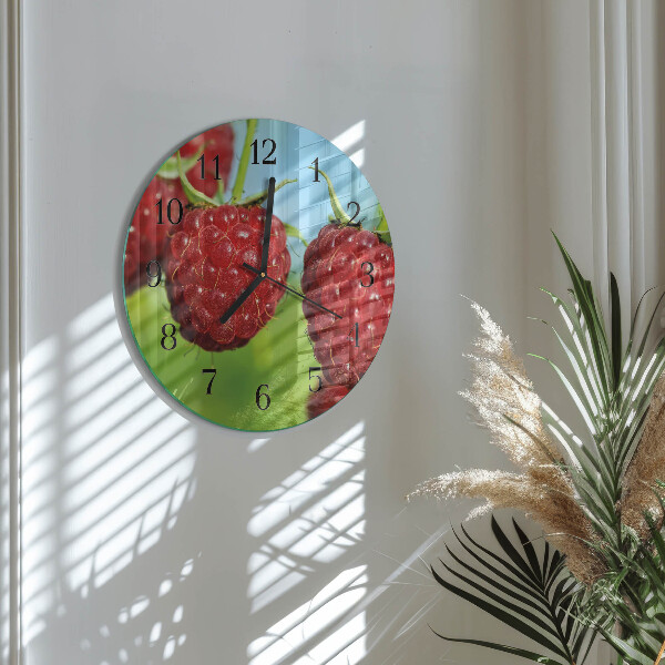 Wanduhr rund Himbeeren