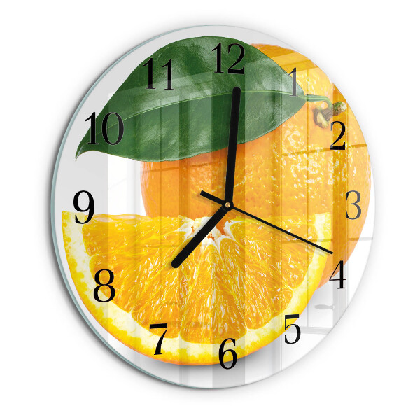Wanduhr rund Orangen