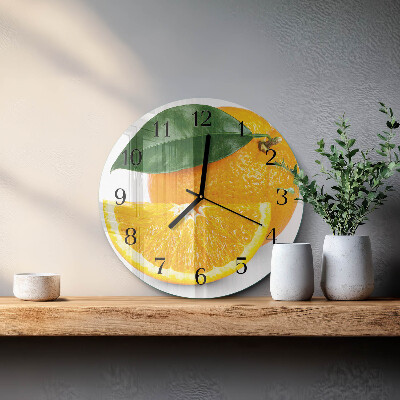 Wanduhr rund Orangen