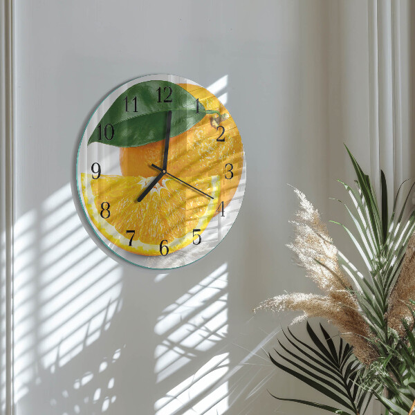 Wanduhr rund Orangen
