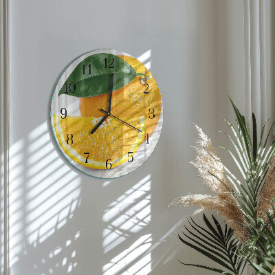 Wanduhr rund Orangen