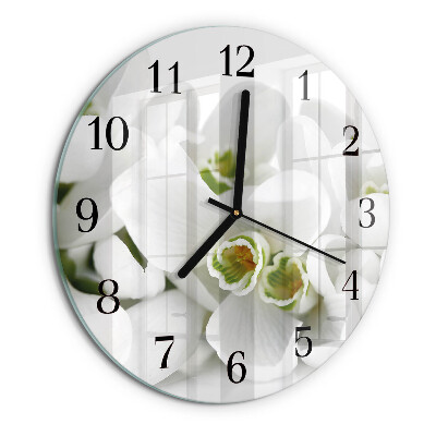 Wanduhr rund Blumen