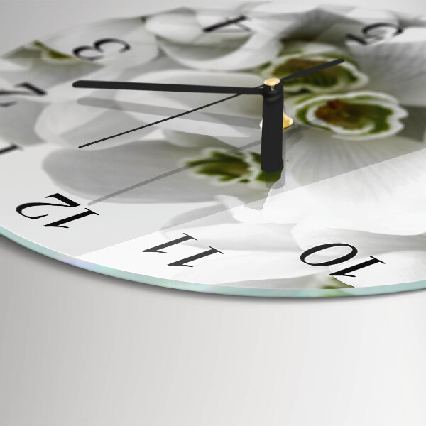 Wanduhr rund Blumen