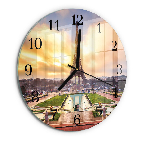 Wanduhr rund Eiffelturm