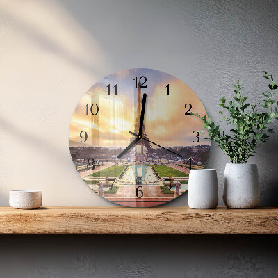 Wanduhr rund Eiffelturm