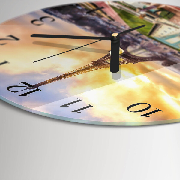 Wanduhr rund Eiffelturm
