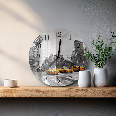 Wanduhr rund Taxi