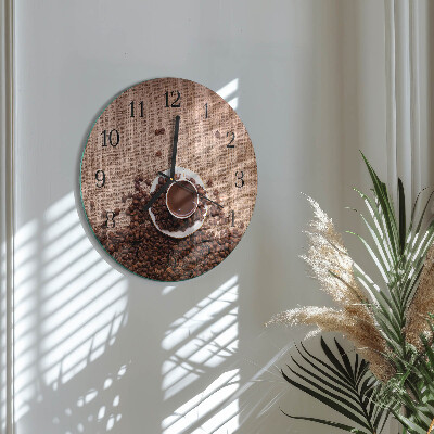 Wanduhr rund Kaffeebohnen