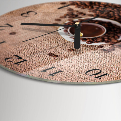 Wanduhr rund Kaffeebohnen