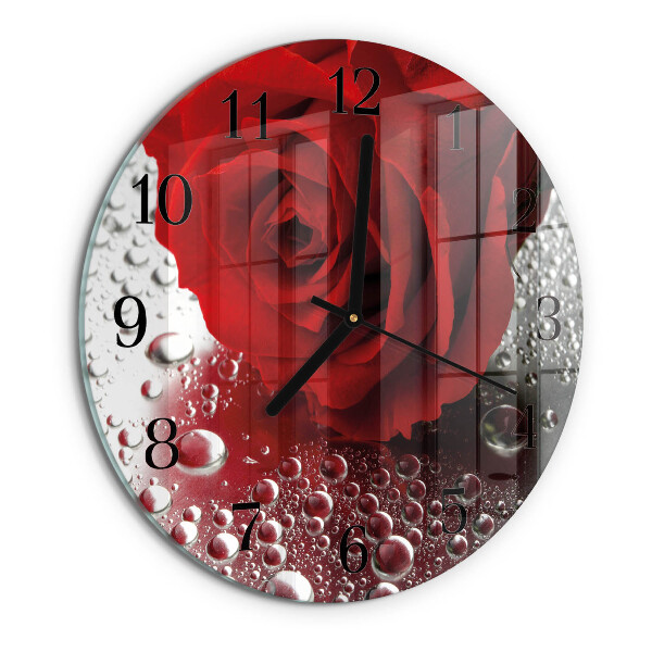 Wanduhr rund Rose