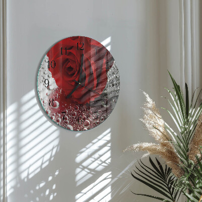 Wanduhr rund Rose