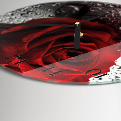Wanduhr rund Rose