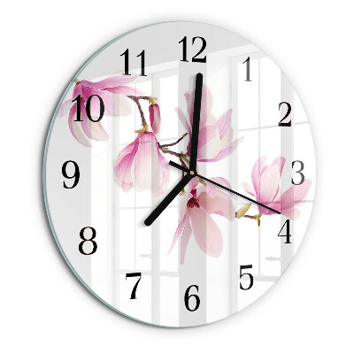 Wanduhr rund Magnolie
