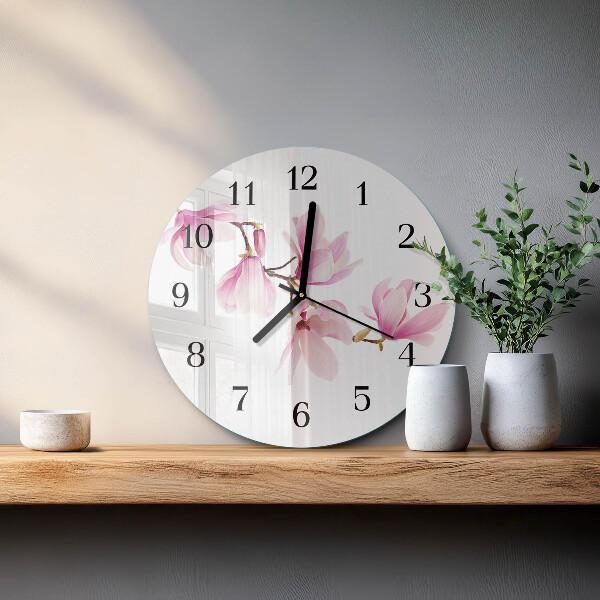 Wanduhr rund Magnolie