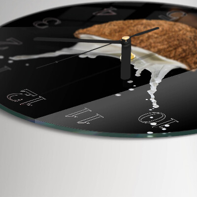 Wanduhr rund Kokosnuss