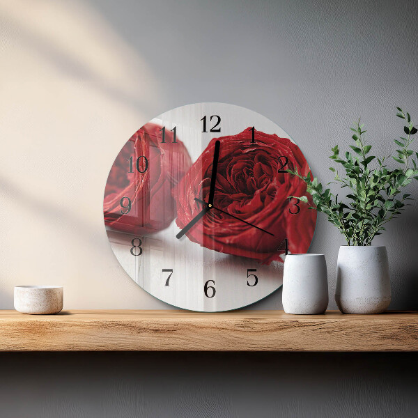 Wanduhr rund Blumen