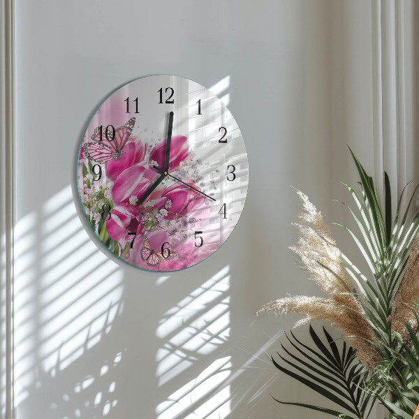 Wanduhr rund Schmetterling
