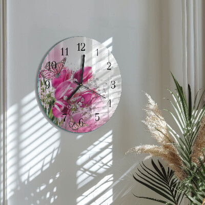 Wanduhr rund Schmetterling