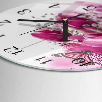 Wanduhr rund Schmetterling