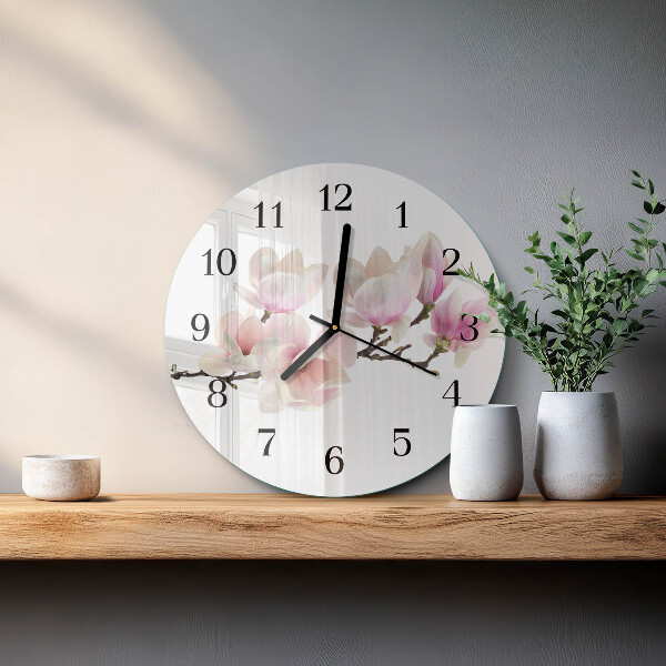 Wanduhr rund Magnolie