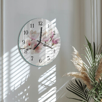 Wanduhr rund Magnolie