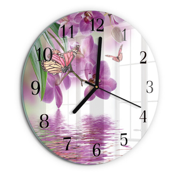 Wanduhr rund Schmetterlinge