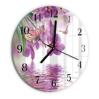 Wanduhr rund Schmetterlinge