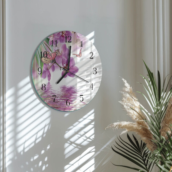Wanduhr rund Schmetterlinge