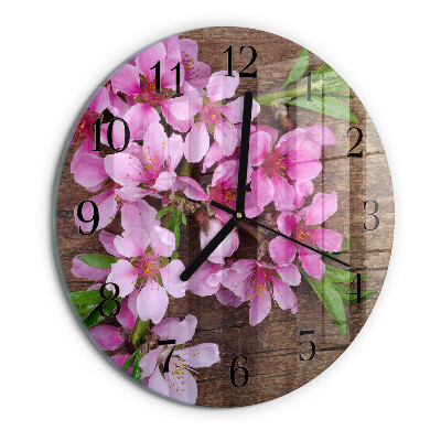 Wanduhr rund Blumen