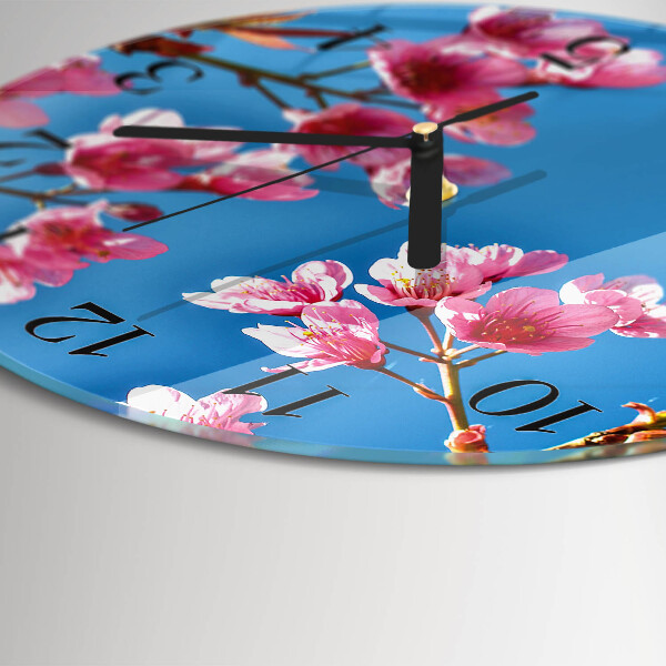 Wanduhr rund Blumen