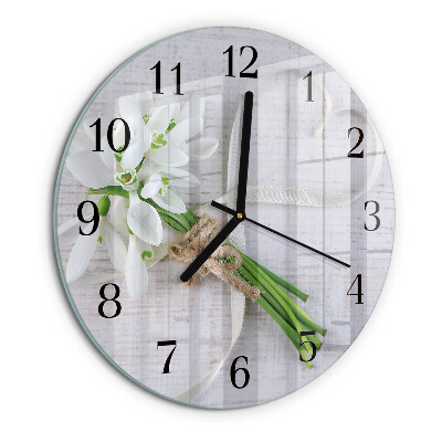 Wanduhr rund Blumenstrauß