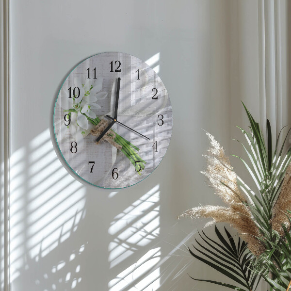 Wanduhr rund Blumenstrauß