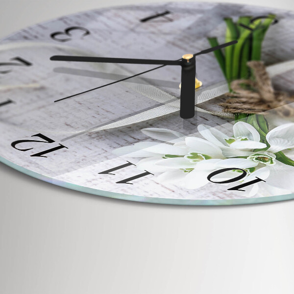 Wanduhr rund Blumenstrauß