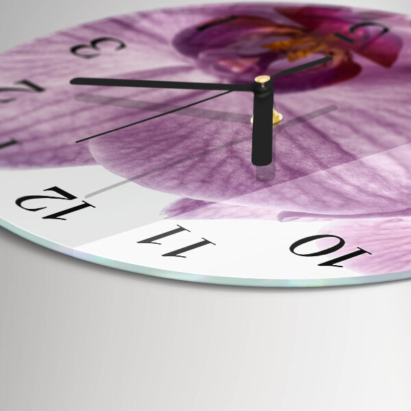 Wanduhr rund Orchidee
