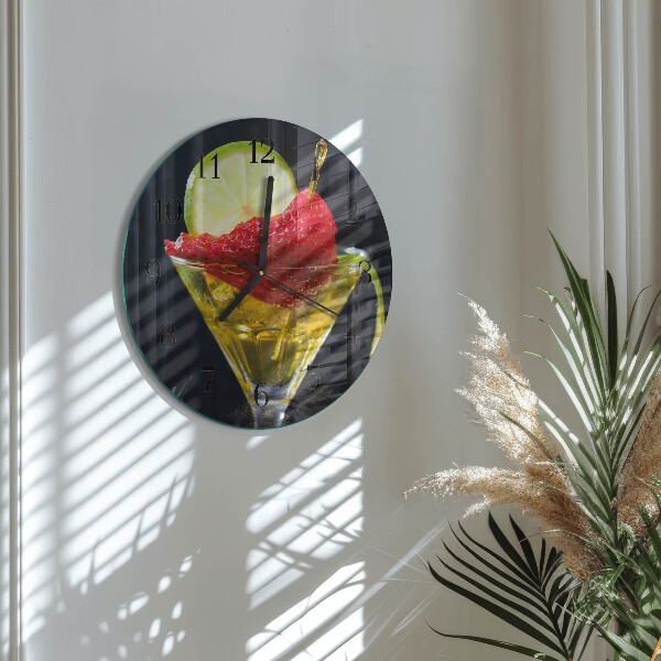 Wanduhr rund Cocktail