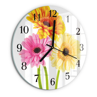 Wanduhr rund Blumen