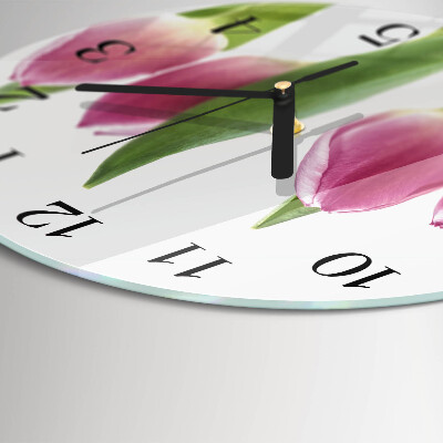 Wanduhr rund Tulpen