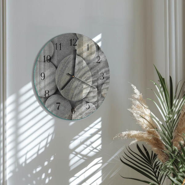 Wanduhr rund Steine