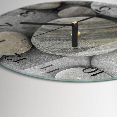 Wanduhr rund Steine