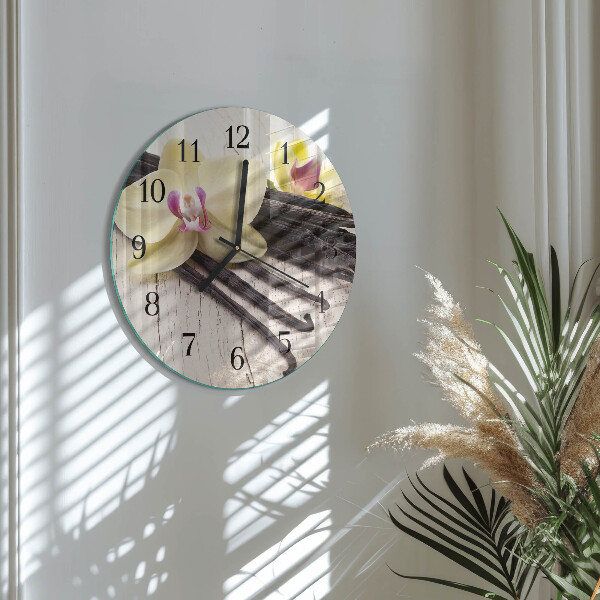Wanduhr rund Vanille