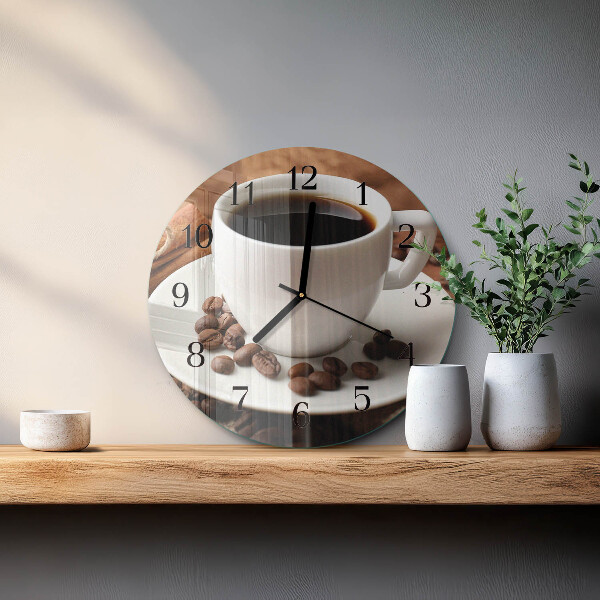 Wanduhr rund Kaffee