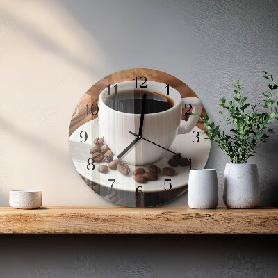 Wanduhr rund Kaffee